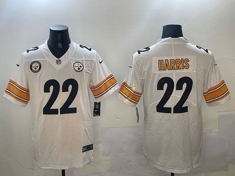 Men Pittsburgh Steelers #22 Harris White Second generation 2024 Nike Limited NFL Jersey style 01041